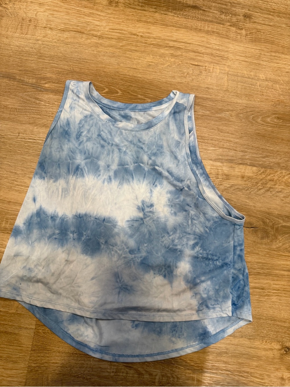 T.J.Maxx Blue and White Tie-Dye Tank Top
